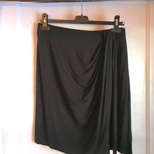 Anthropologie WestonWear black draped above-knee skirt L